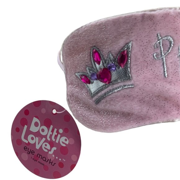 Dottie Loves Princess Crown Tiara Pink Eye Sleep Mask Slumber Girl Women Party - Picture 2 of 6